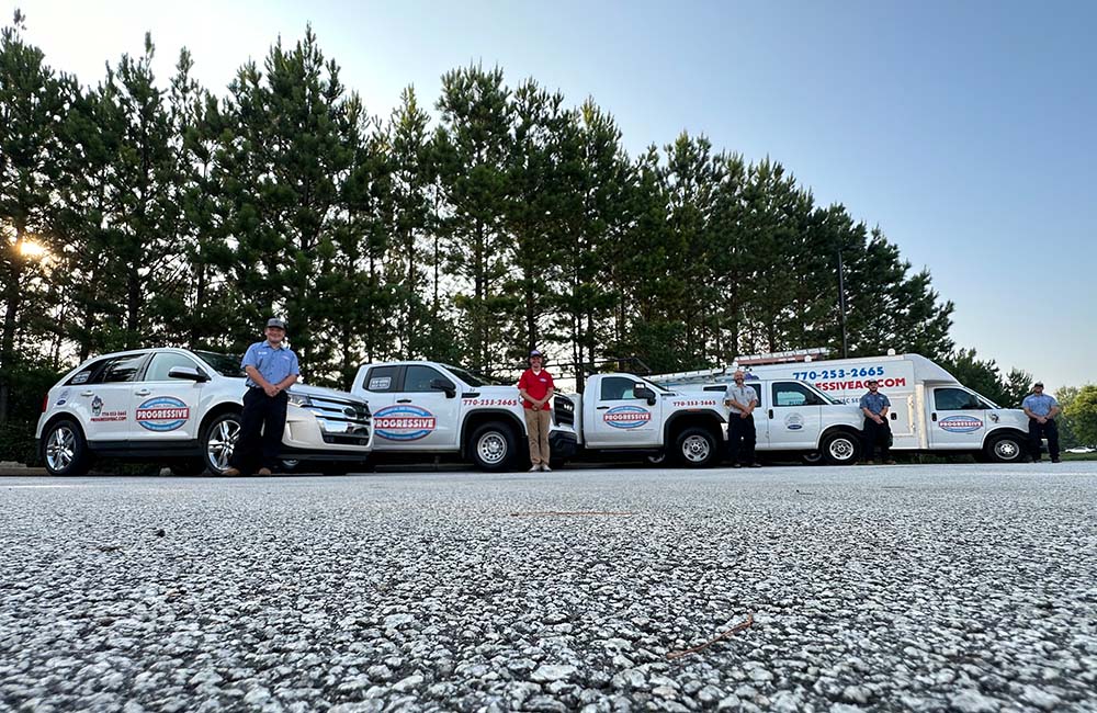 Work vans with team members